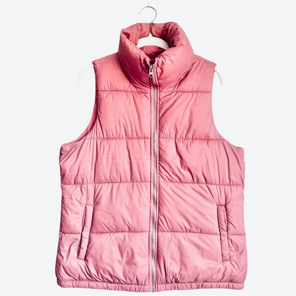 Old Navy Jackets & Blazers - Old Navy Women's Dusty Rose Mauve Pink Puffer Vest‎ Size Medium EUC Cabincore